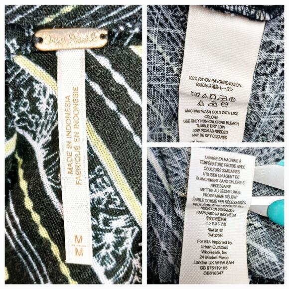 Free People SZ M Walking On A Dream Tunic Top Black - Picture 7 of 7